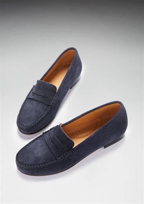 navy blue loafers women's.